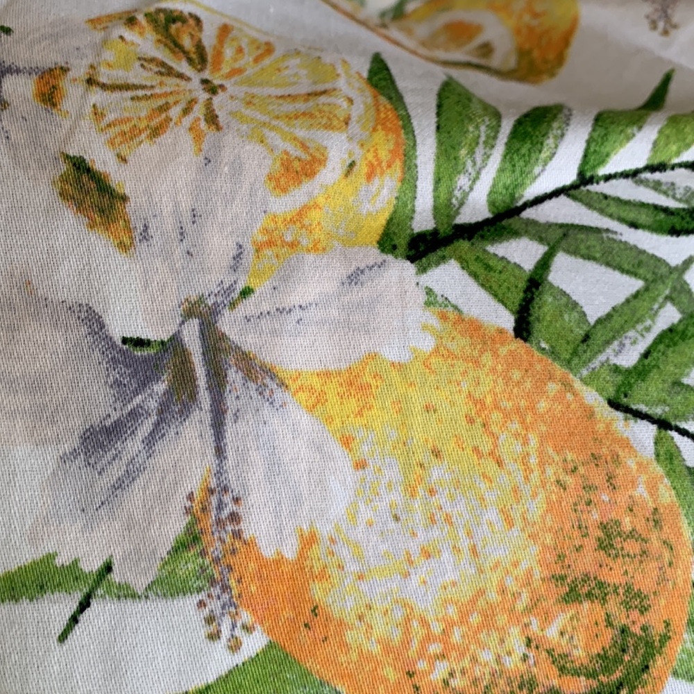 Cottonreal Leaf & Lemon Print Short Sleeve Pajama Set size S - Picture 6 of 12